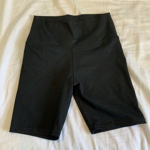Black biker shorts.